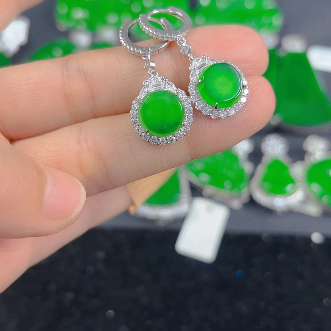 翡翠银S925镶嵌吊坠(不含链)