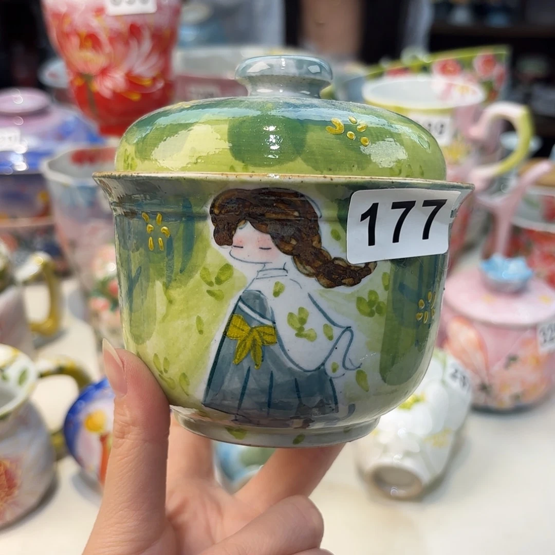 瓷片景德镇手绘高温釉下彩陶瓷茶具