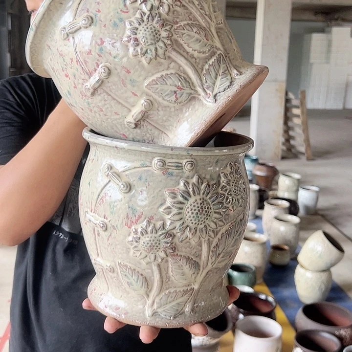 紫砂花盆高20口20