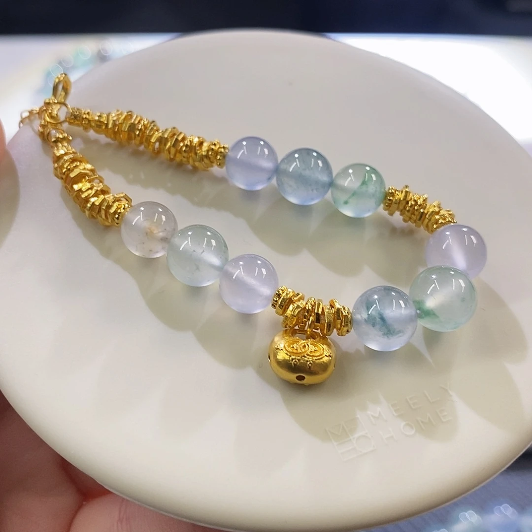 翡翠未镶嵌手链多宝珠珠