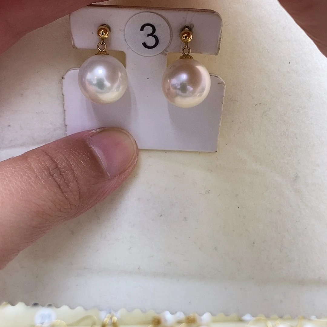 18K金镶嵌耳饰淡水珍珠