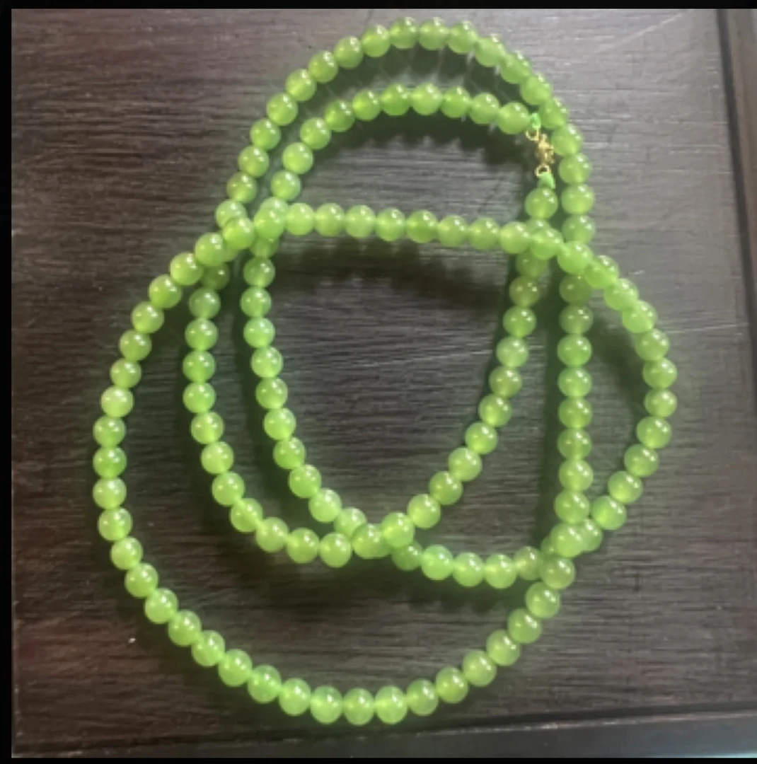 俄料乌兰海苹果绿4mm小米珠万能扣珠串轻奢百搭