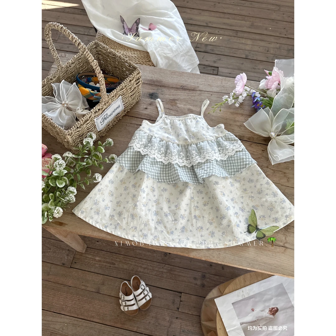 NIMO【花筑】韩版欧若风夏款女宝宝洋气公主简约时尚碎花连衣裙