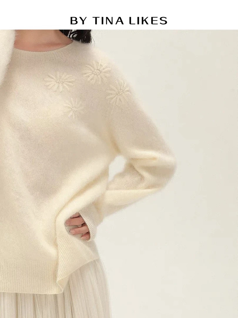 东哥优选《混色系》新款女针织衫上衣百搭时尚浣浣熊高端毛衣