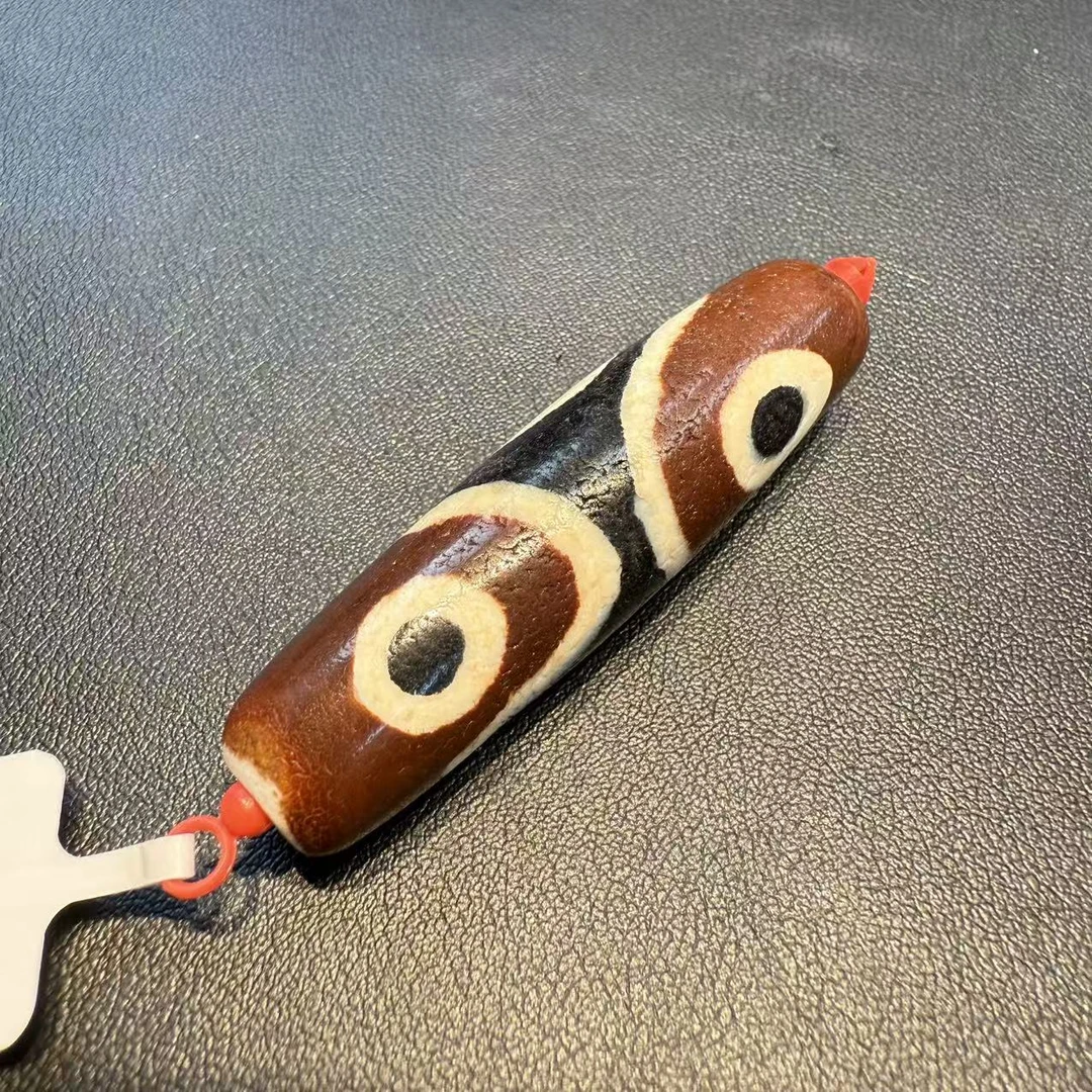 【曹掌柜精选】28 PM10022 玛瑙单珠-三眼-尺寸48*13mm