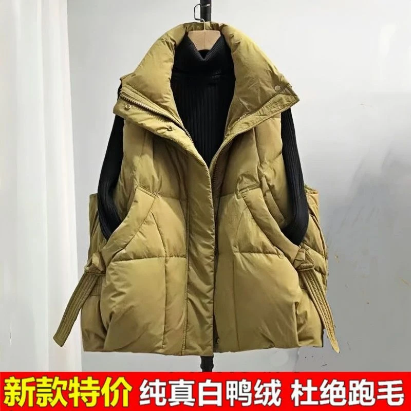 羽绒马甲女白鸭绒2025新款春秋冬季短款韩版外穿立领洋气坎肩背心