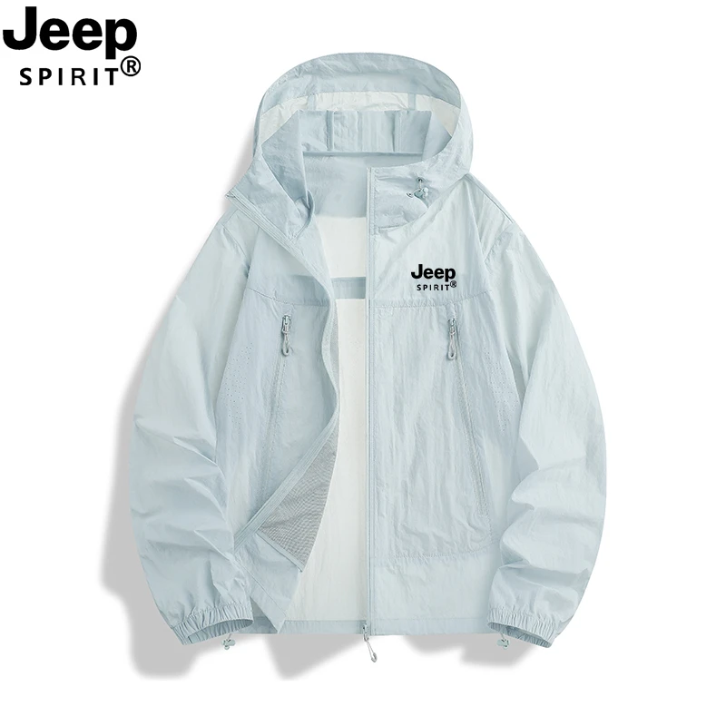 JEEPSPIRIT吉普夏季新款男女款户外情侣款轻薄外套防紫外线防晒衣