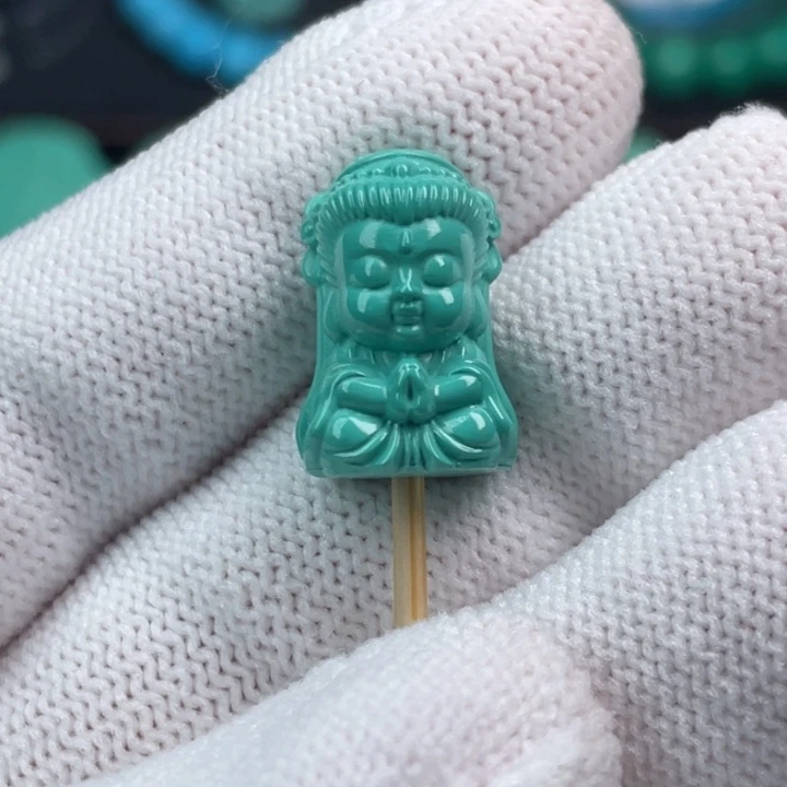 高瓷绿11.7mm观音配饰