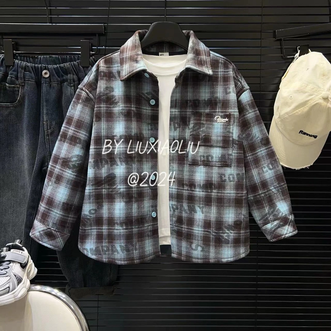 杭州六小六正版 BY LIUXIAOLIU秋冬季儿童加绒衬衫外套12257