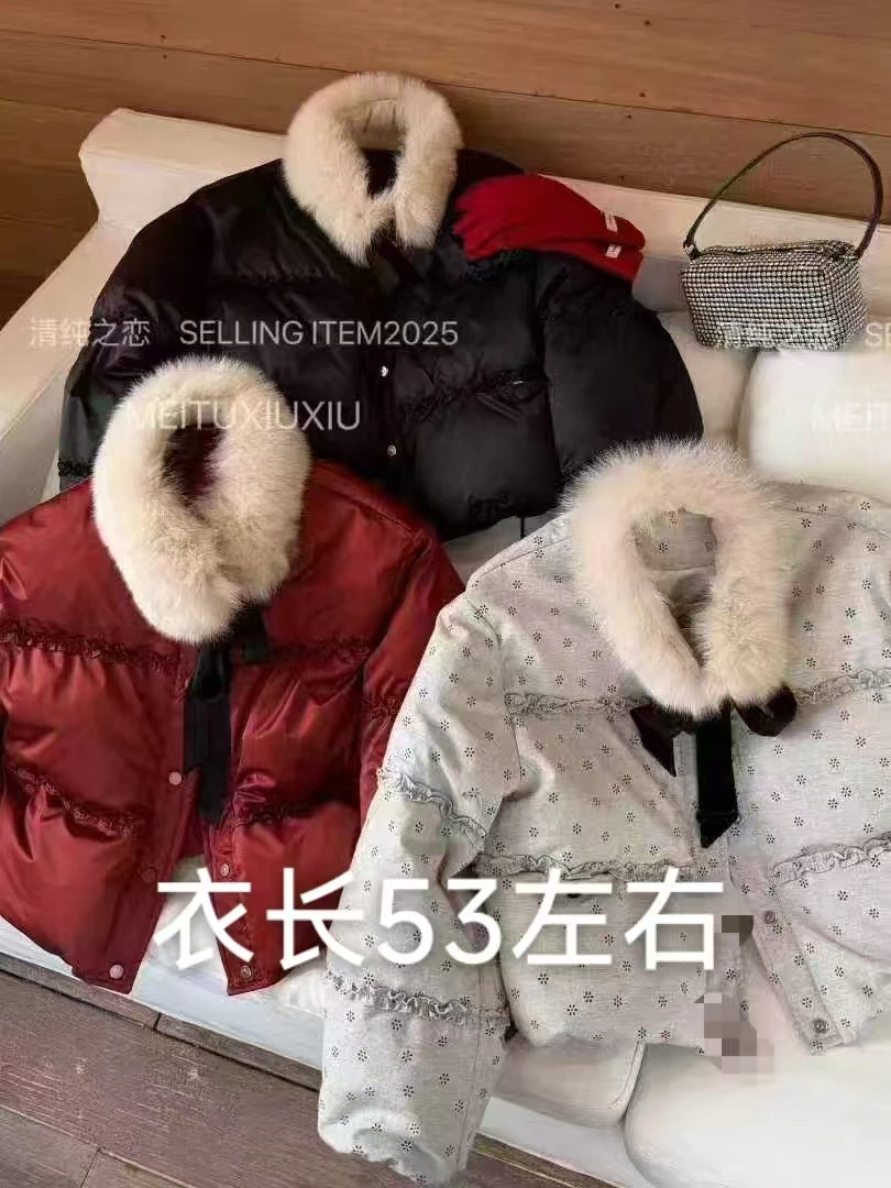 【艳子】25189小个子 半岛~雪落棉服外套（毛毛领可拆卸）