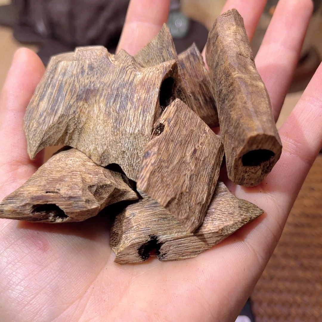 香榧木海南木料种植绿棋块料30克