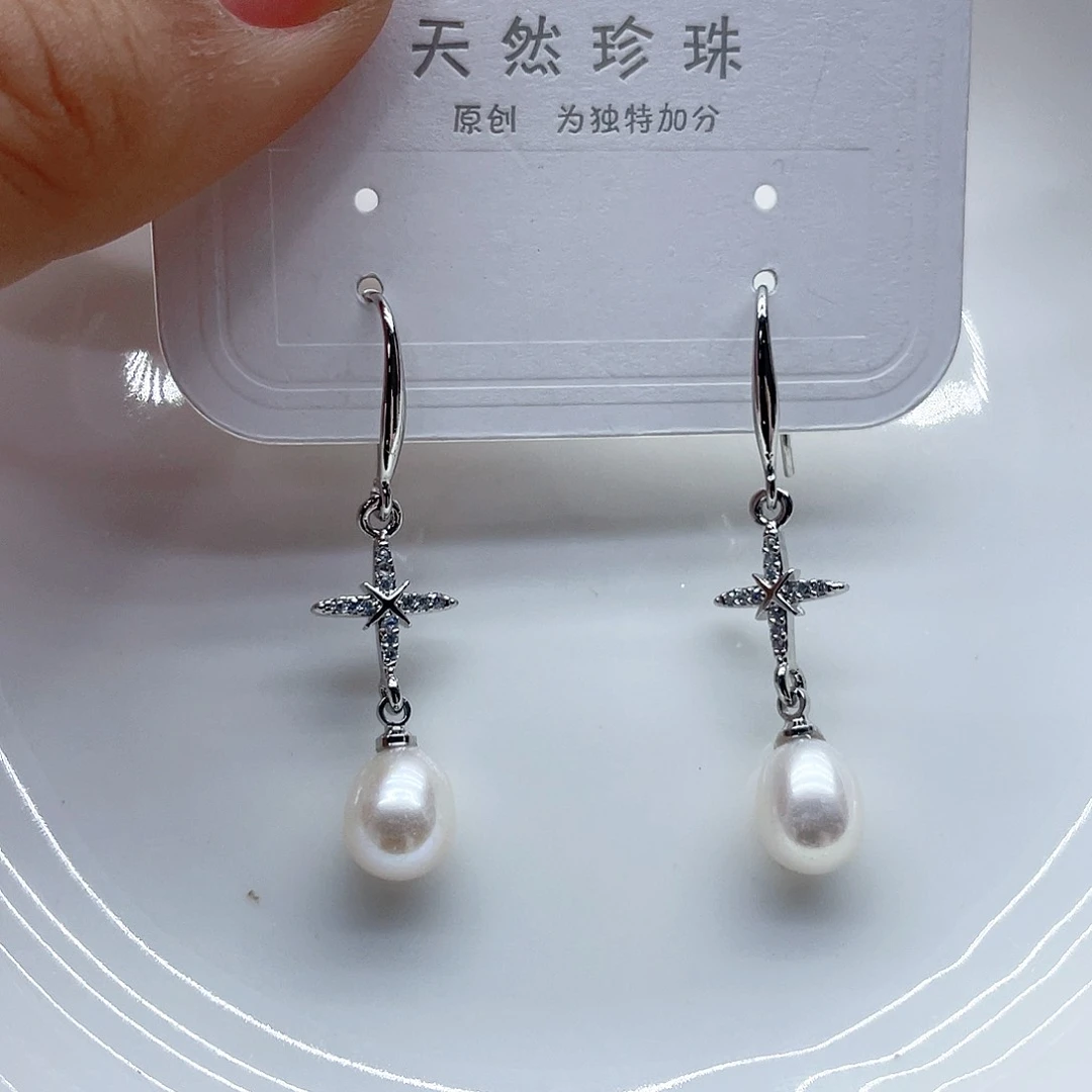 钛钢耳饰淡水珍珠