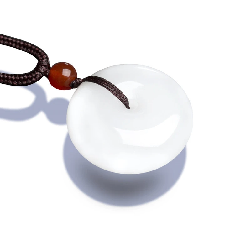 非金属棉绳项链 古典高雅平安扣白