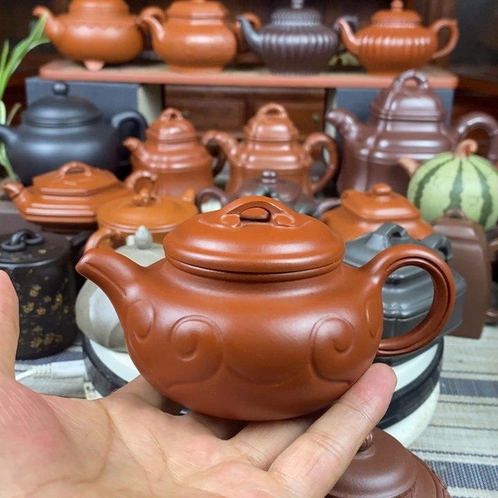 紫砂茶壶仿古如意120-220cc原矿朱泥特价