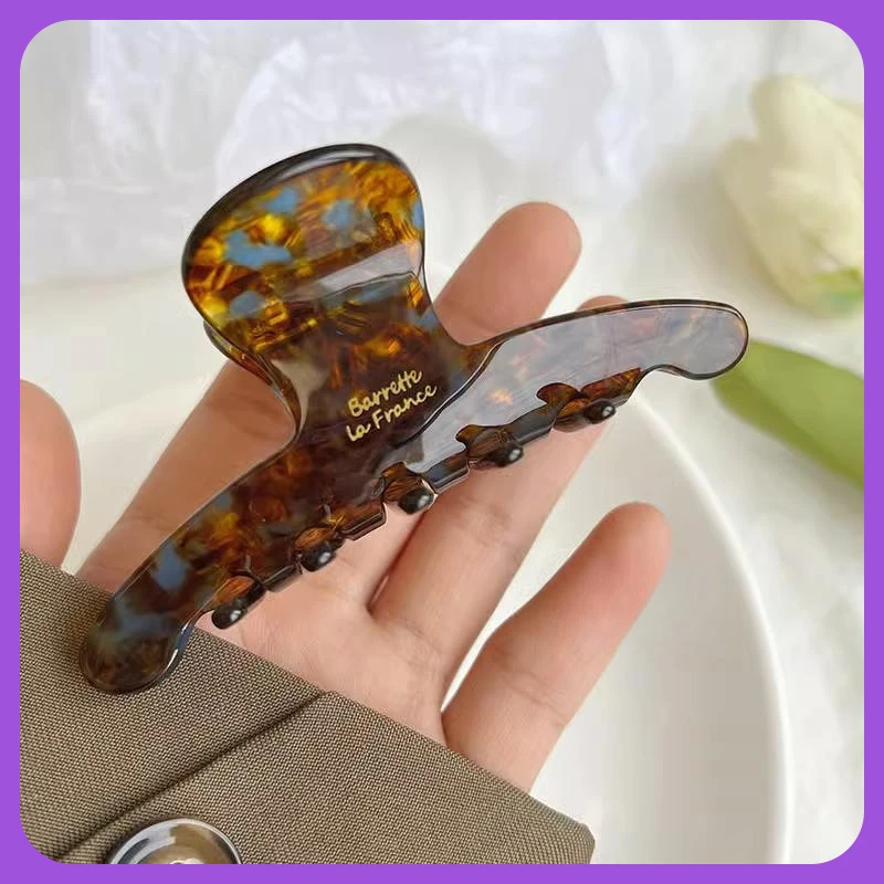 高级感女款抓夹日韩风新款后脑勺鲨鱼夹合金材质非镶嵌醋酸发饰