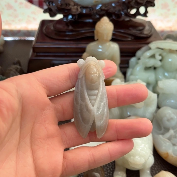 未镶嵌和田玉（糖玉）珠宝奇石四*草