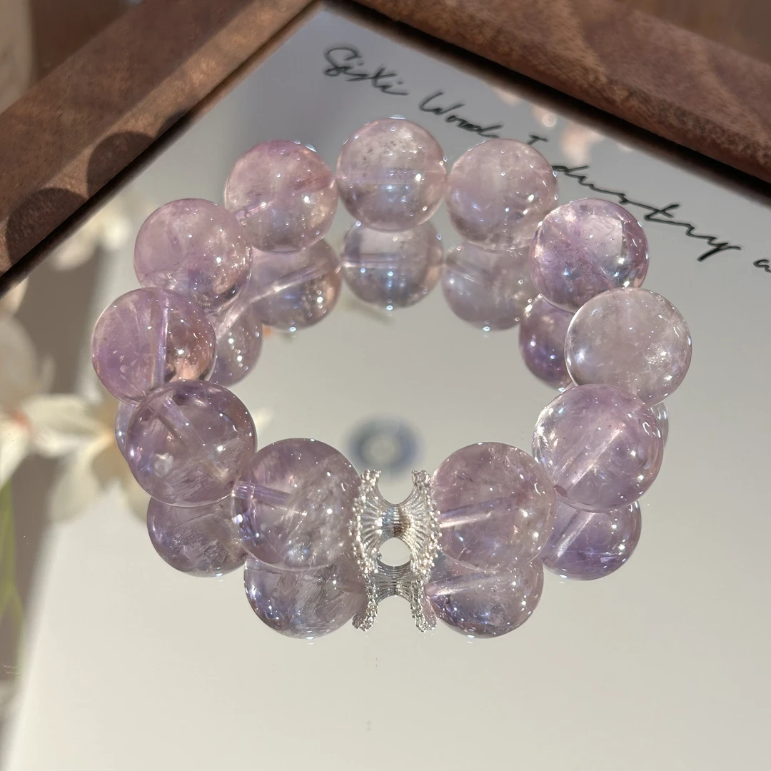 【多肉葡萄】薰衣草紫16.5mm手串原创设计天然水晶Y162