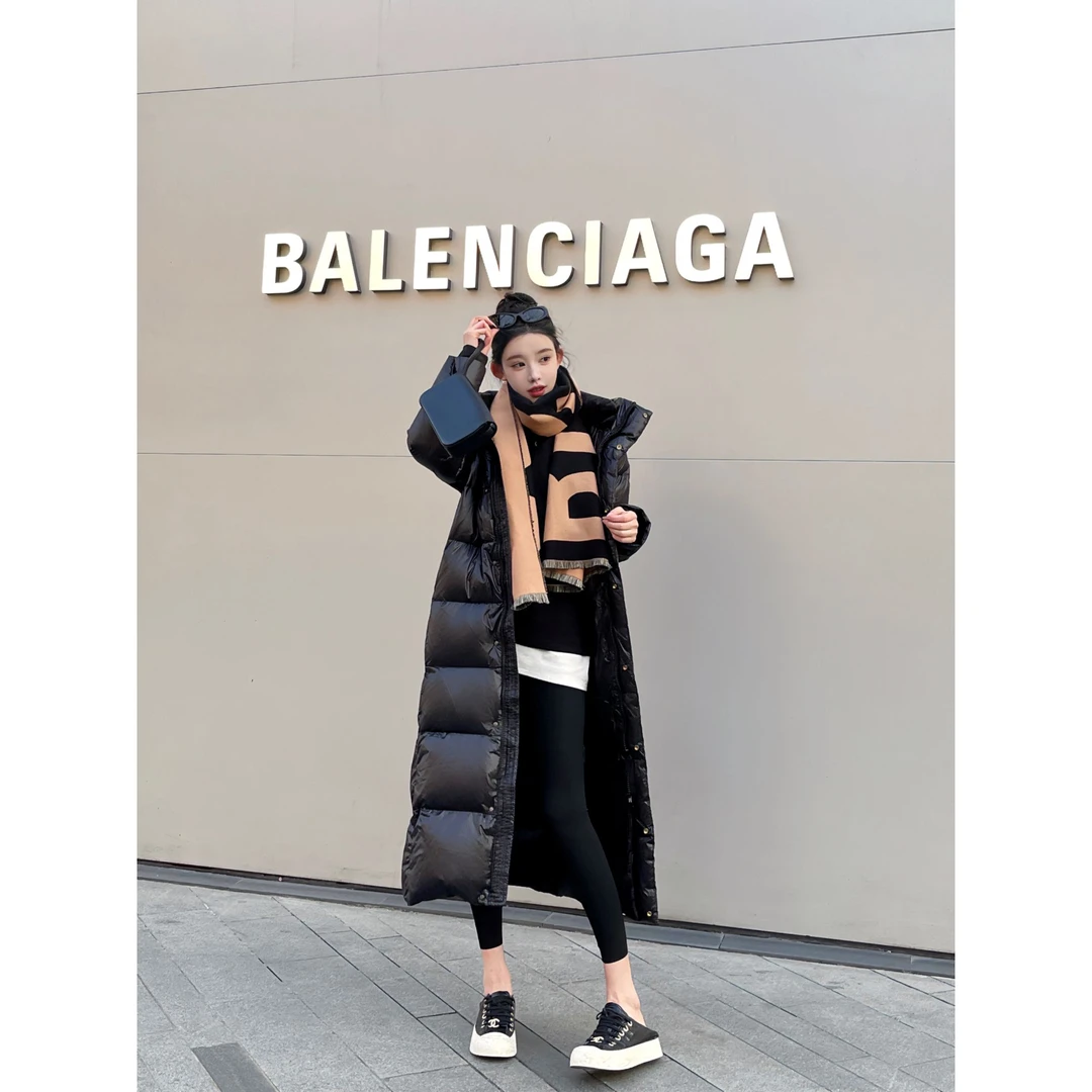 新90鹅绒服保暖显瘦洋气宽松长款加厚韩版过膝超长款8001系列