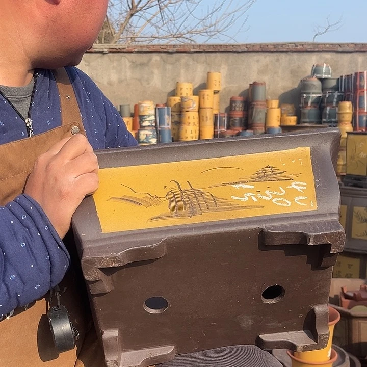 紫砂紫砂花盆盆栽