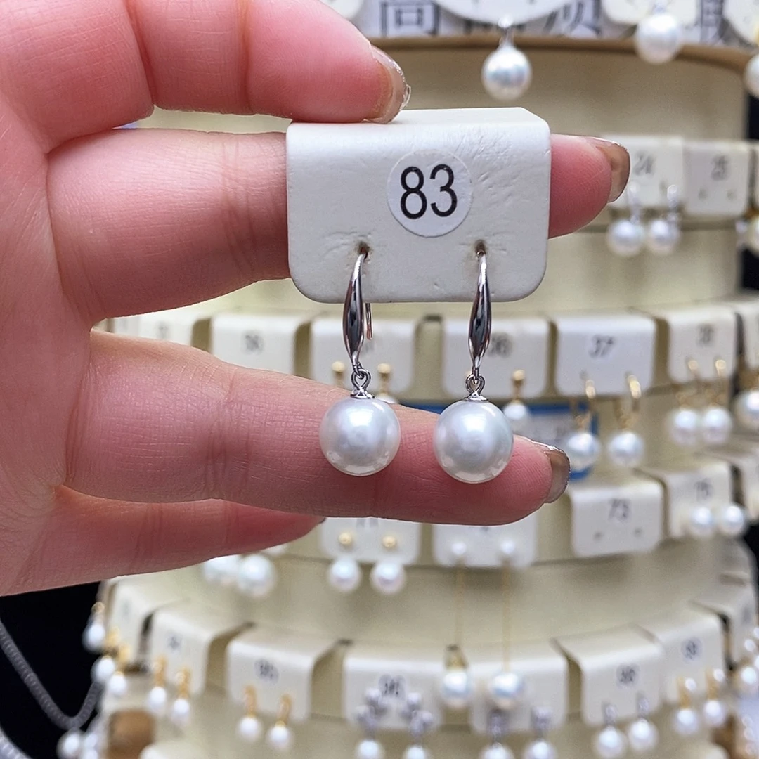 淡水珍珠耳饰银S925镶嵌