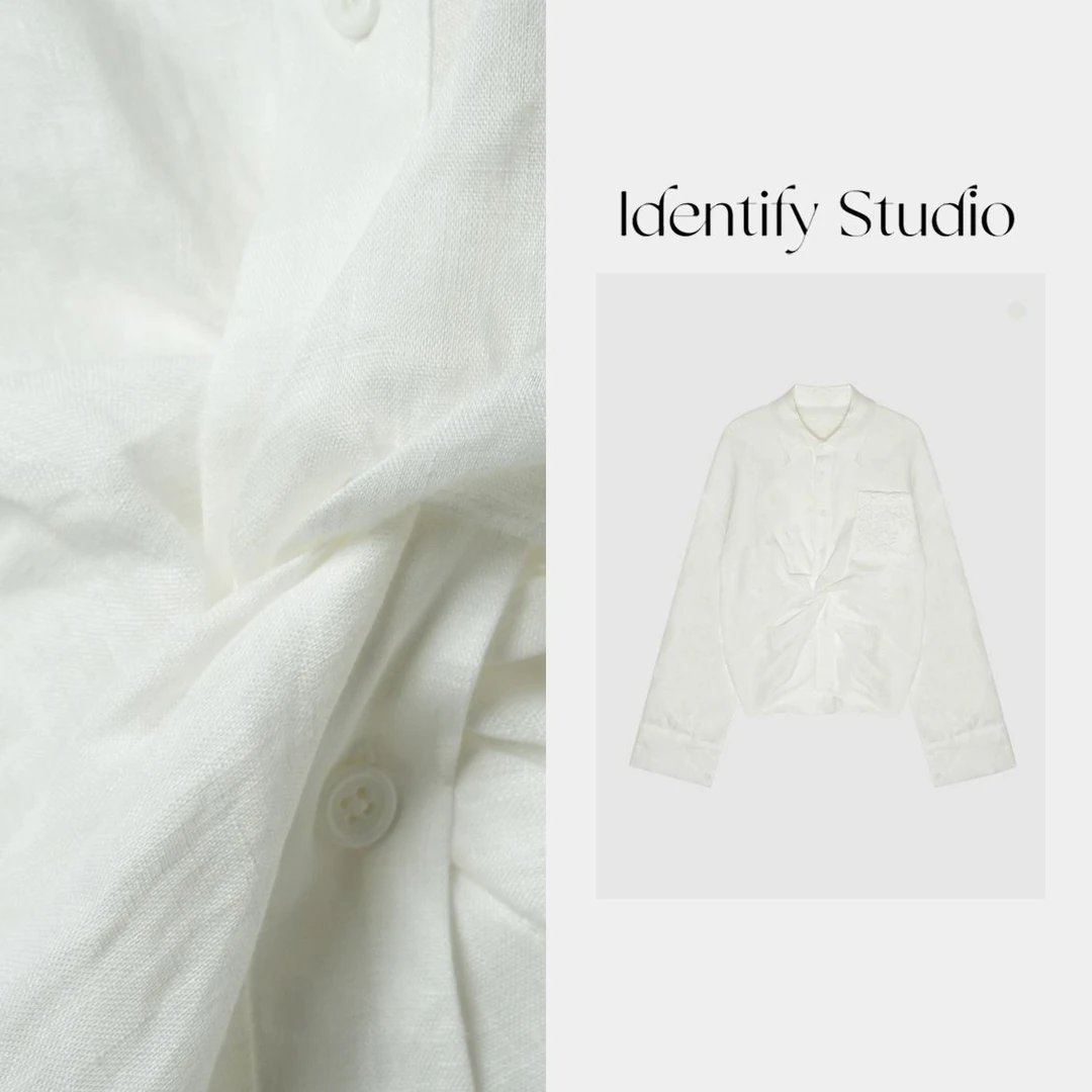 IDENTIFY香香“生图衬衫”春季新中式口袋设计衬衫上衣25SS