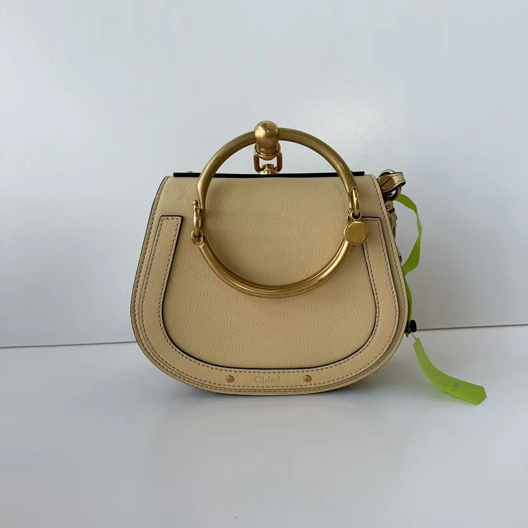 95新 Chloe/蔻依 蔻依奶茶色圆环百搭单肩包