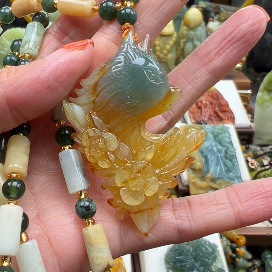 岫玉未镶嵌挂件挂件