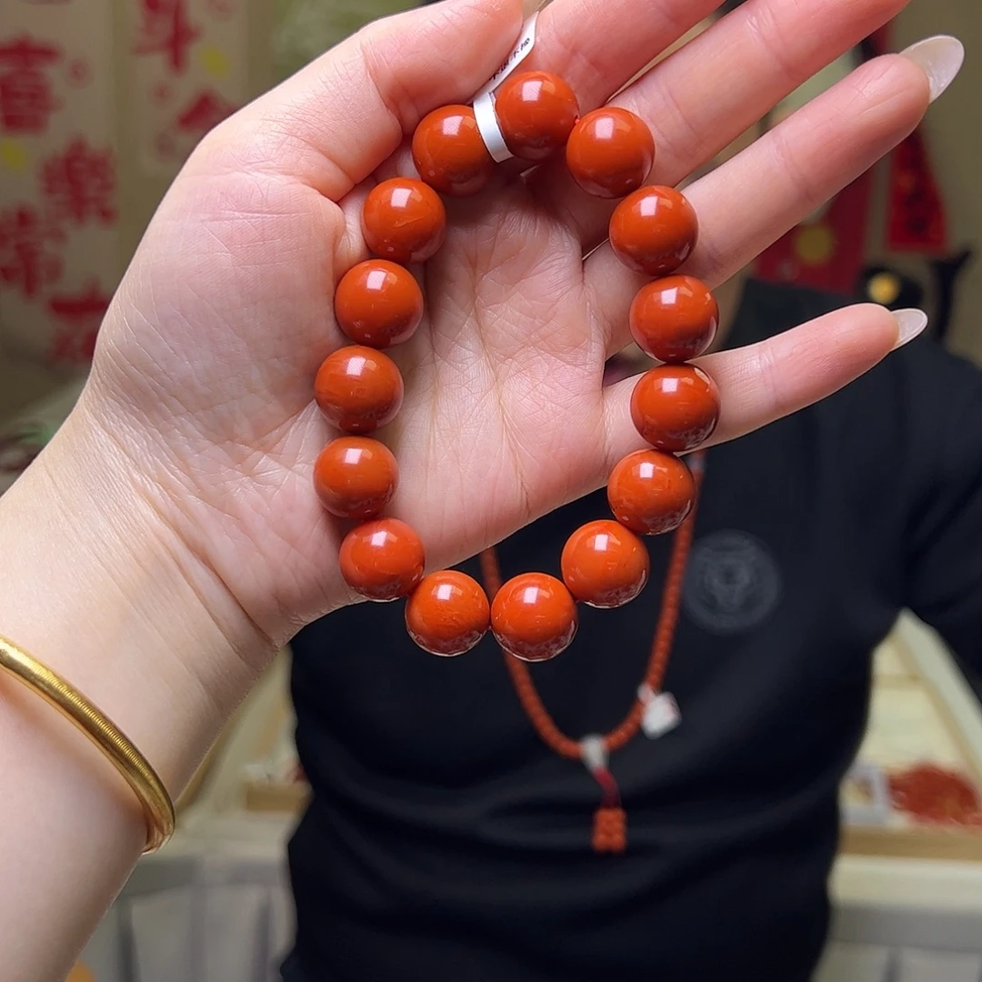 南红玛瑙未镶嵌14mm保山圆珠手串