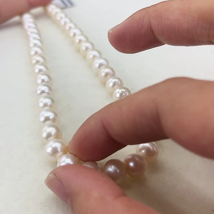 淡水珍珠颈饰银S925镶嵌卡9炫彩高品