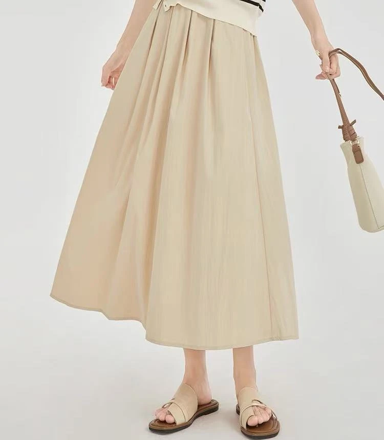 M腰62-88长87半松紧纯色温柔气质穿搭显瘦出街穿搭半身裙 9494