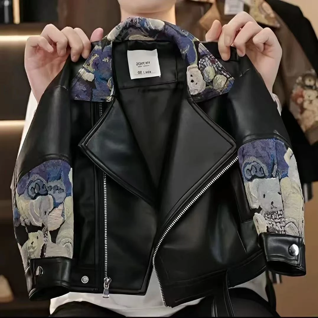男童秋冬皮衣2025新款酷帅儿童皮衣外套宝宝春秋季衣服