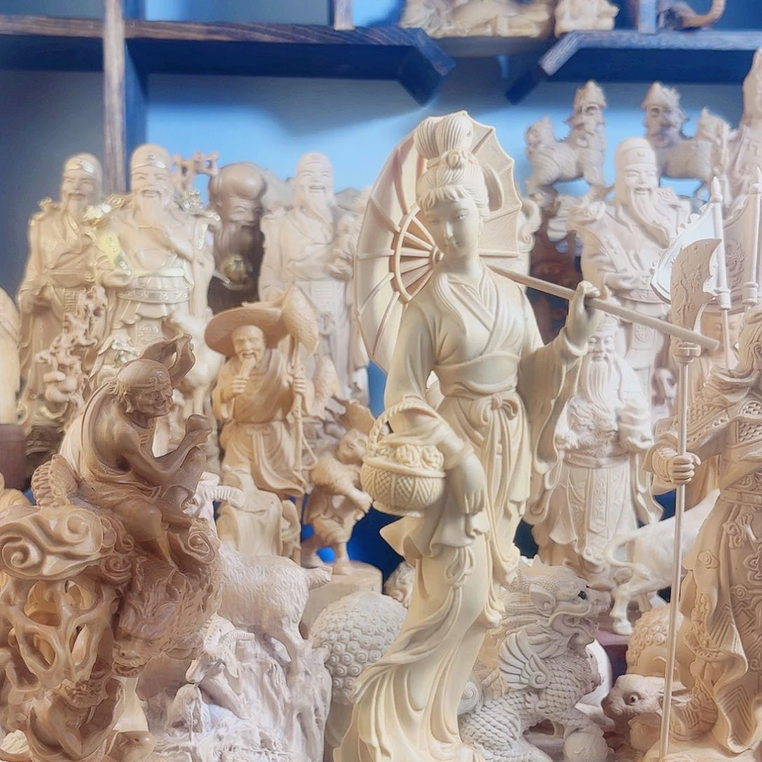 黄杨木小叶黄杨美女摆件