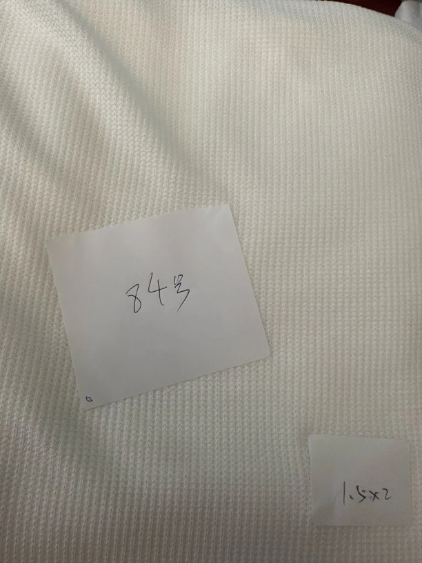 84号白色小米格面料