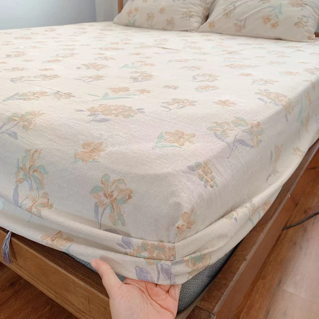 【曼陀罗】简麻原麻加厚轻磨绒亚麻感1.8X2床笠床垫保护套四季可用