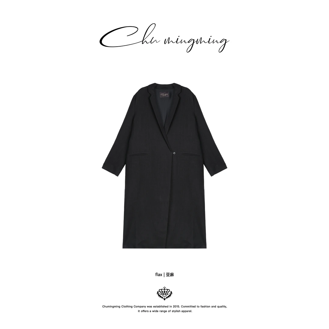【CHU/2025SSNEW】《夜绅》亚麻阔版长外套SH2523
