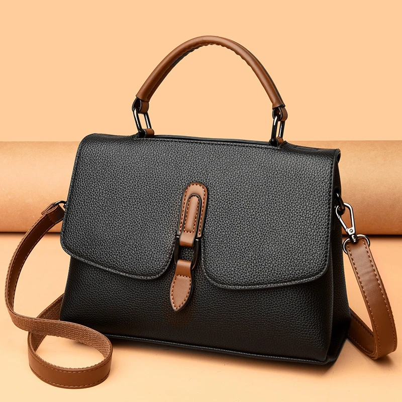 米琦袋鼠单肩女包2025新款女士时尚妈妈戴妃包大容量女斜挎包软皮