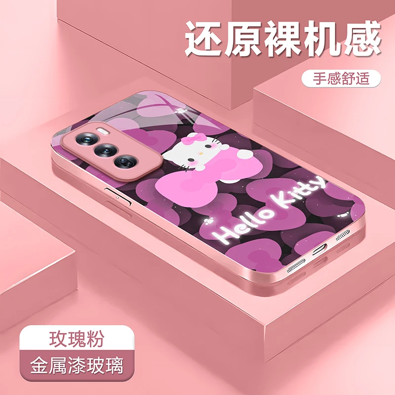 蝴蝶结kt猫适用【OPPO】Reno12/Reno14/Reno11Pro/Reno7/8/9玻璃壳
