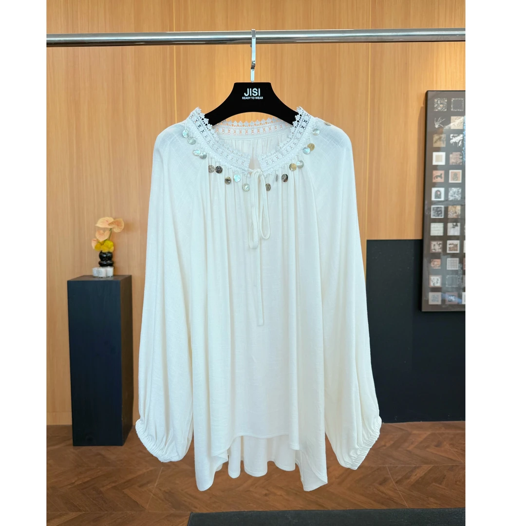 JISI 25ss手工贝壳圆领宽松上衣-CX25054
