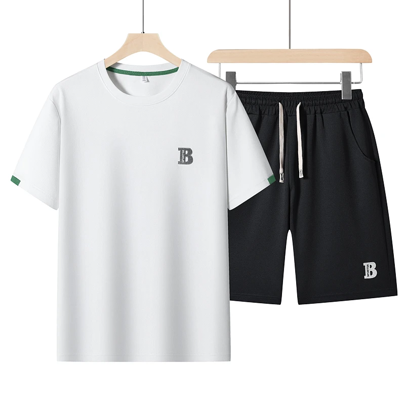 潮牌服饰25年度男女同款夏季时尚休闲透气免烫情侣款运动套装