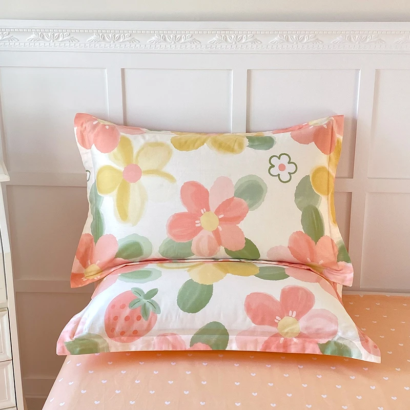 100%全棉纯棉枕套48x74cm成人枕头套家用单人隔脏大号整套枕头皮