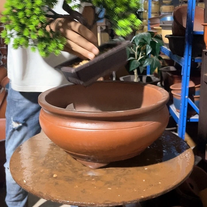 仿古红鱼缸大号花盆