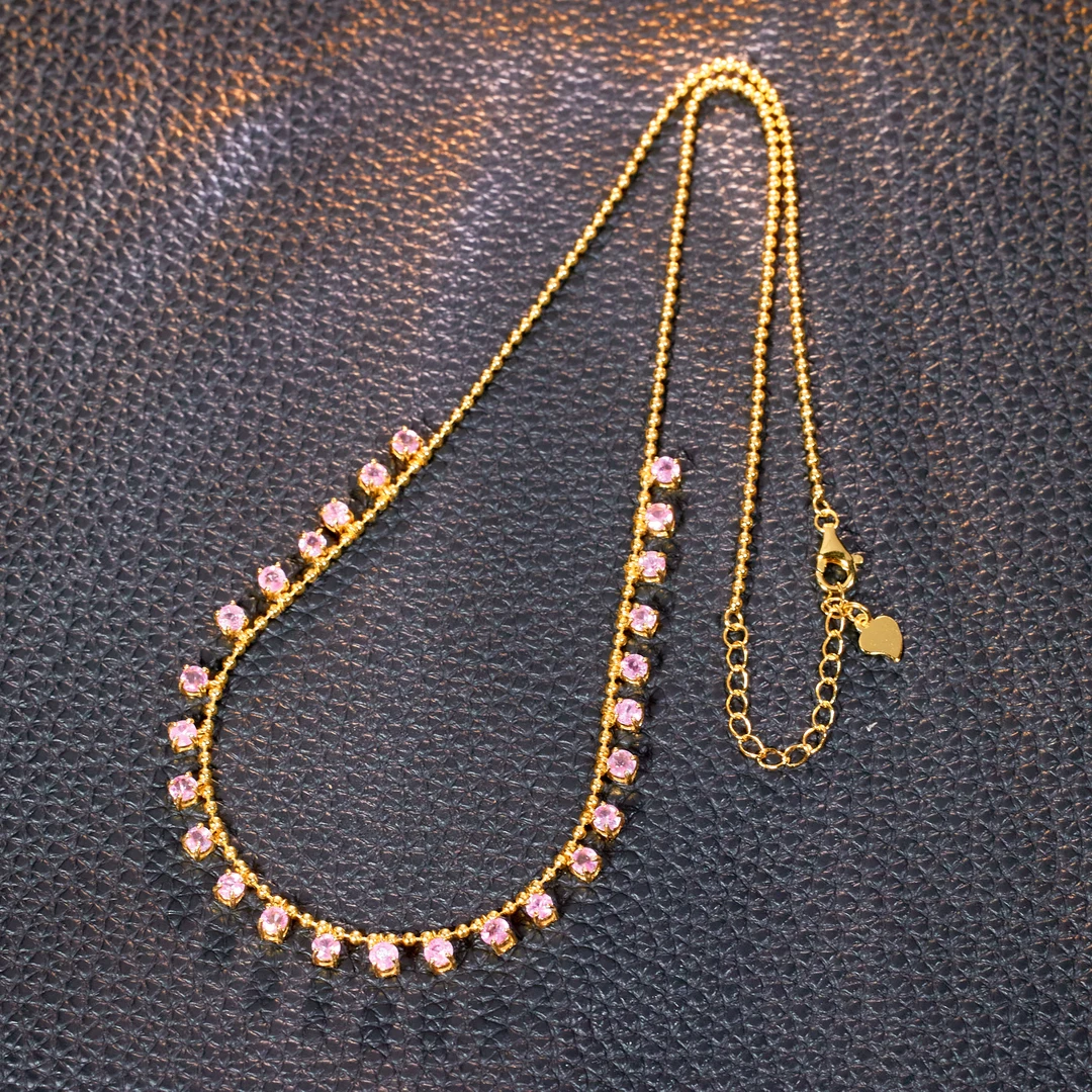 【歪歪】彩蓝宝圆面项链*S925银镶嵌N5499