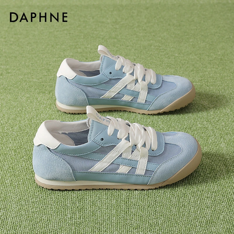 达芙妮网面德训鞋女夏季2025新款透气运动板鞋平底百搭阿甘鞋休闲