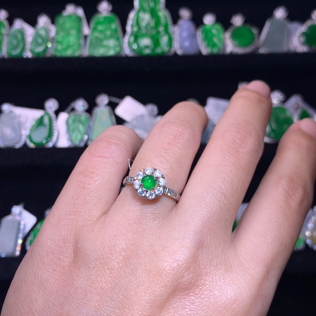 【闪购商品】银S925镶嵌戒指翡翠