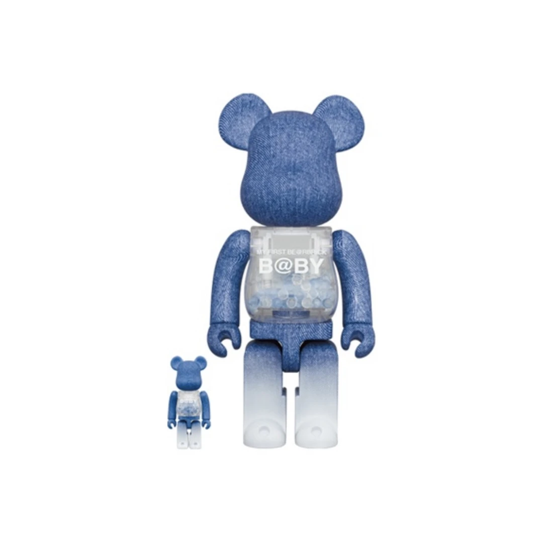 【拆检无瑕疵】Bearbrick 蓝染牛仔千秋 400%+100%玩具