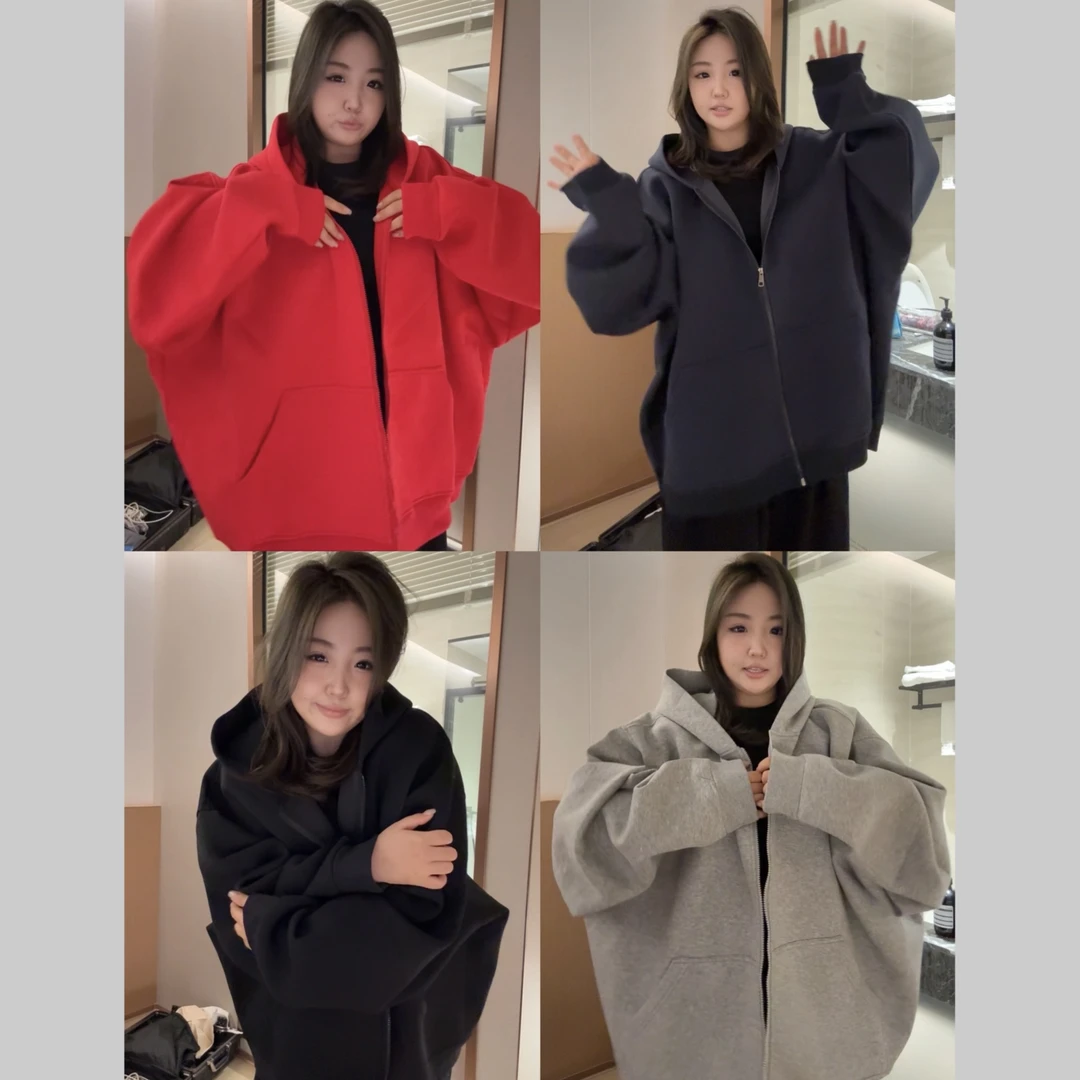 二狗服饰【廓形卫衣】BF风美式复古重工廓形感连帽大卫衣