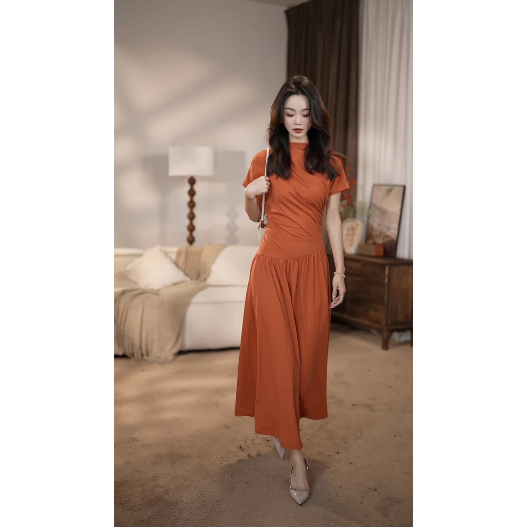 【之之】律政佳人 春夏法式短袖纯色时尚修身显瘦连衣裙-HZ614