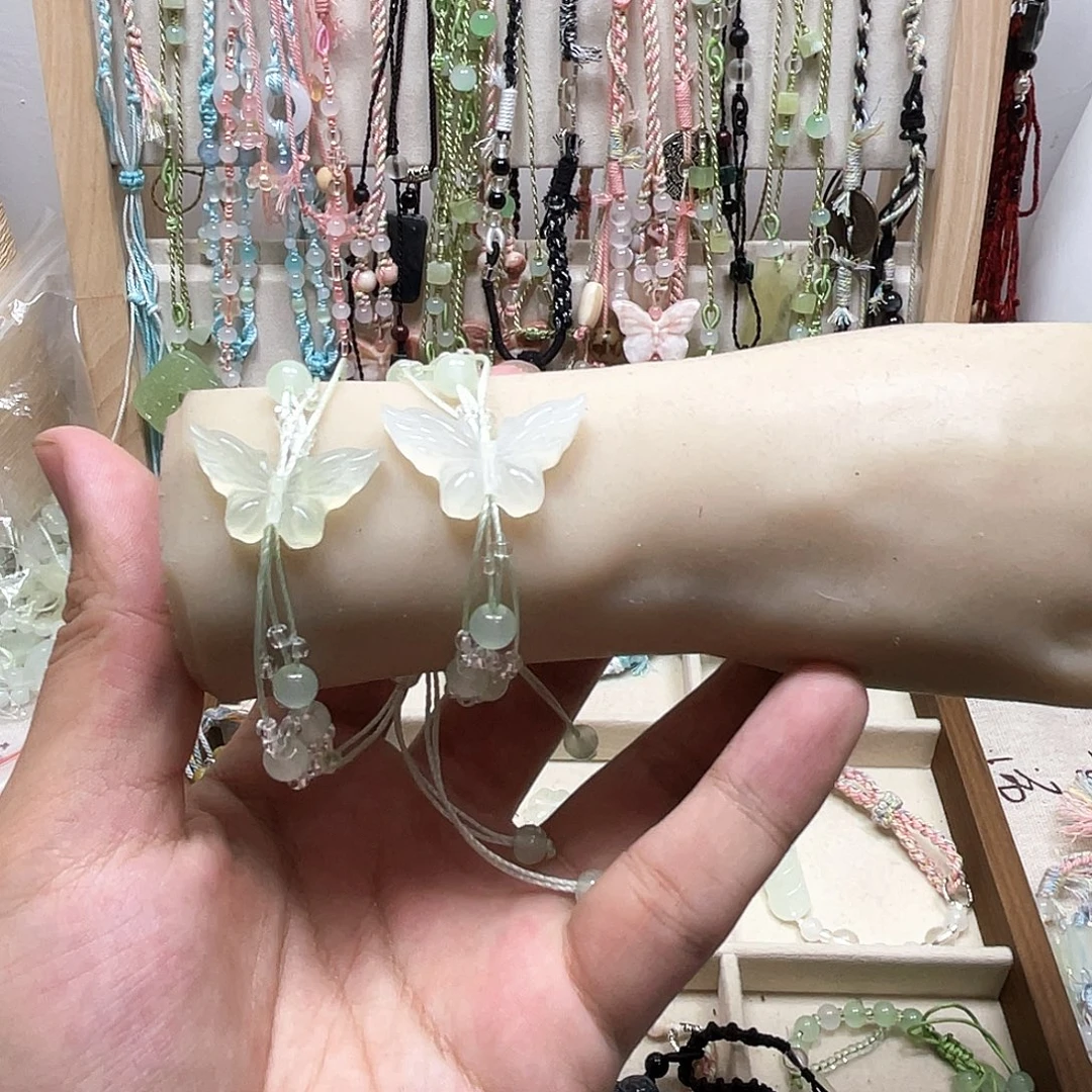 蛇纹石玉合金颈饰