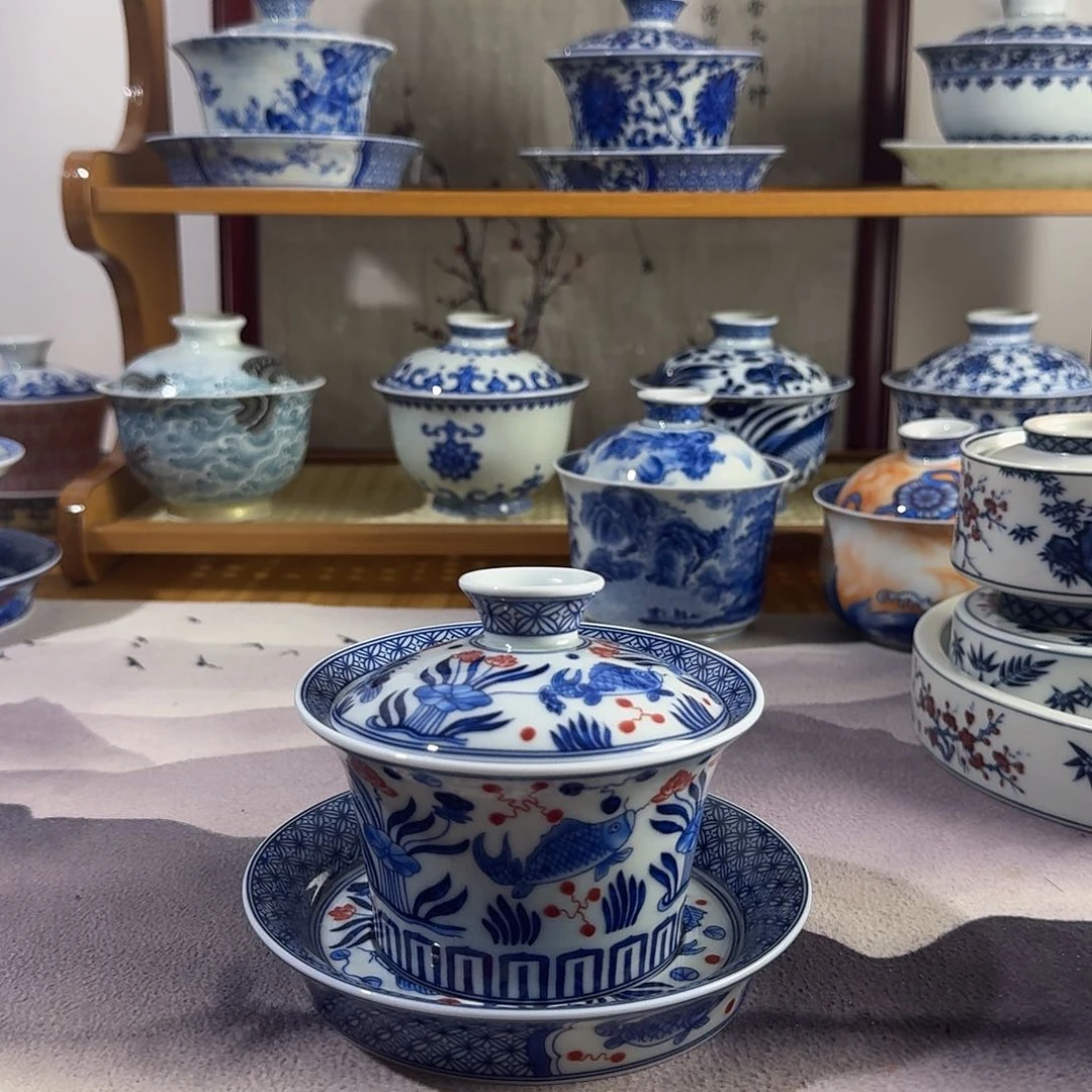 景德镇鱼藻纹三才