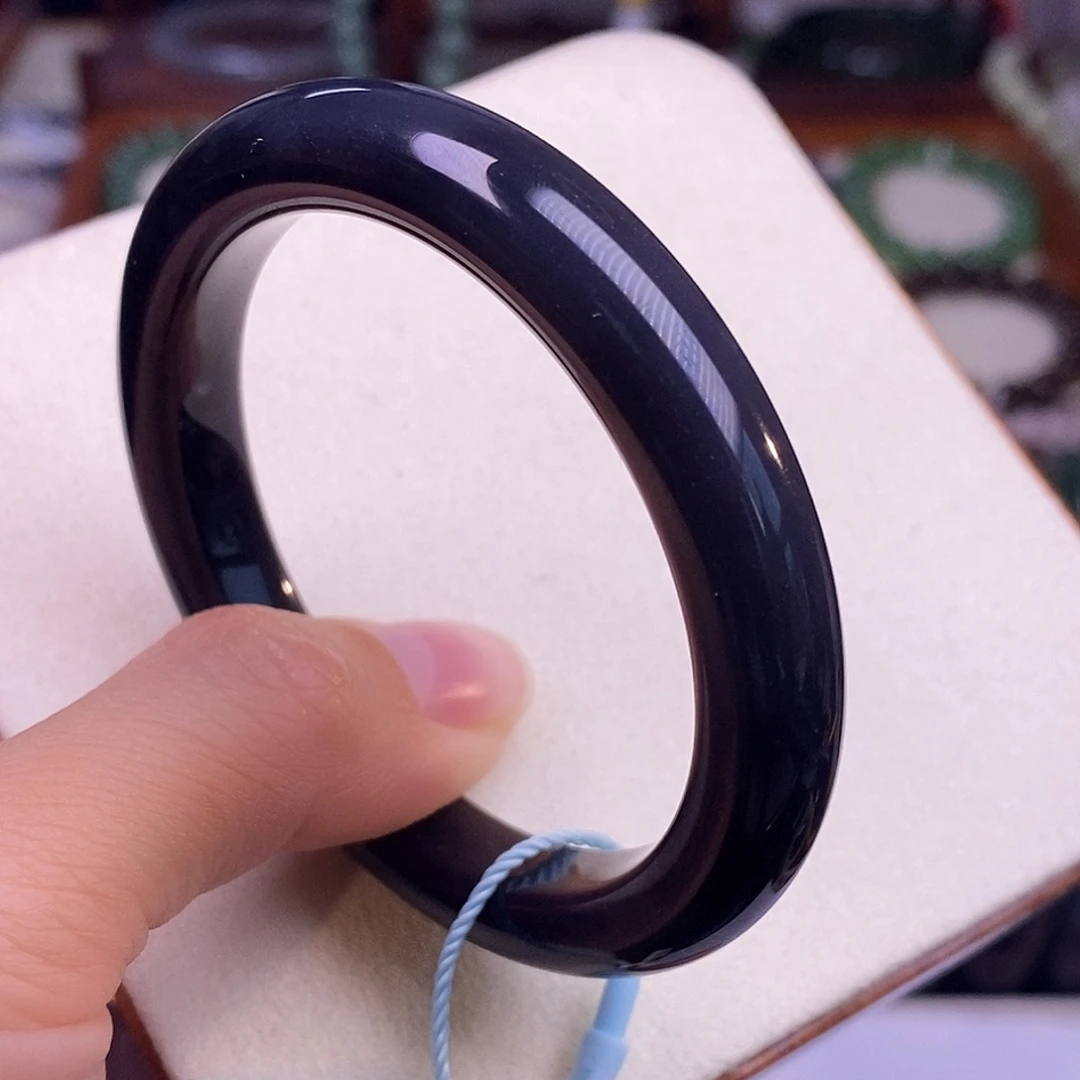 颈饰未镶嵌和田玉浓烟紫帝王紫53圈手镯